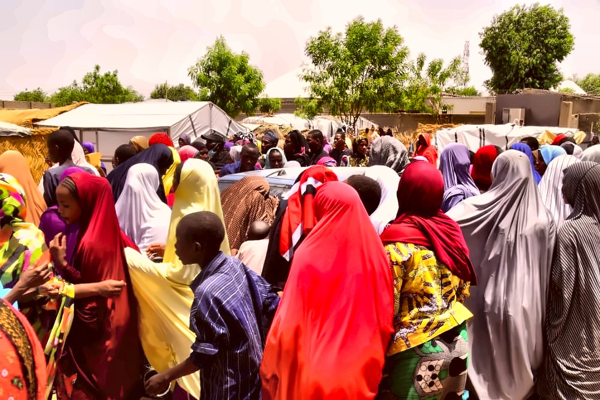 Women and children gathered for a support event